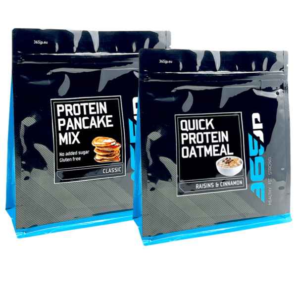 Pancake flour with protein and instant protein oatmeal